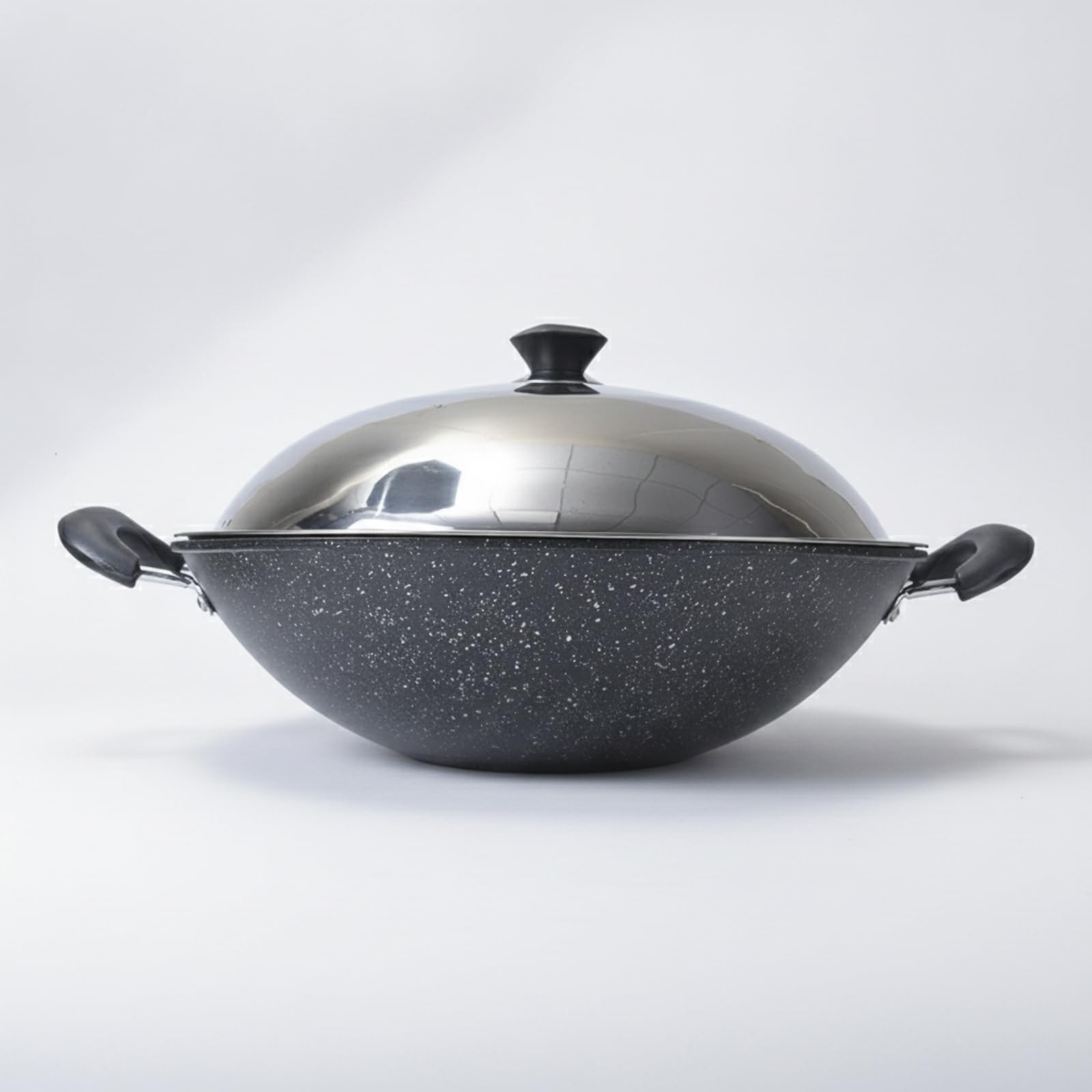 Wok Hierro Fundido con Tapa Uniforme, 46CM Piedra A