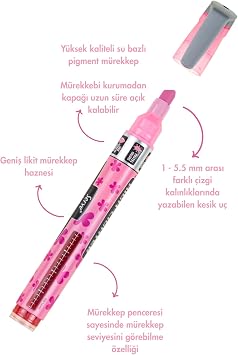 Serve Likit Kalem Desenlİ Pastel Pembe