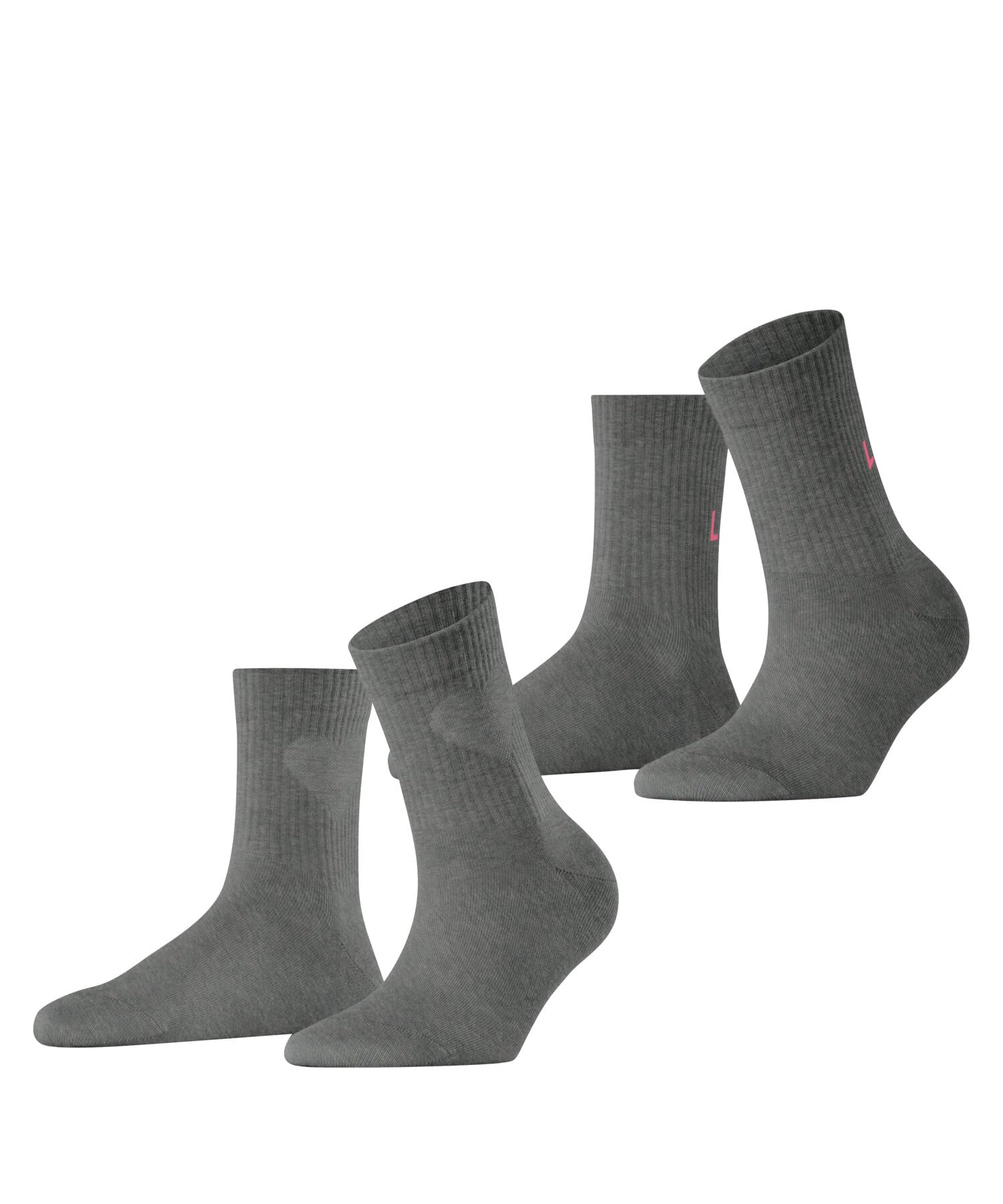 ESPRIT Women's Heart & Love Multipack W Sso Cotton Patterned 2 Pairs Socks, Grey Light 3400, 5.5-8