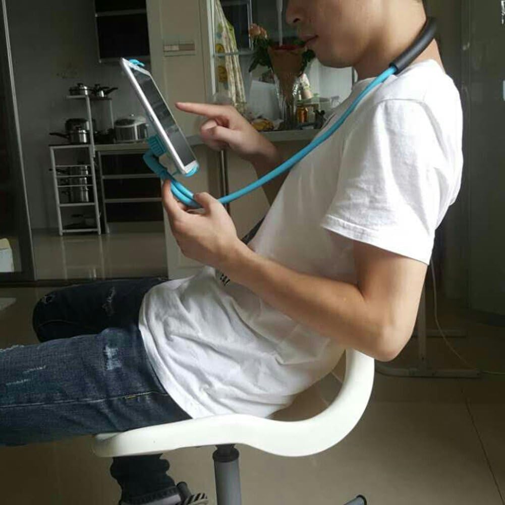 Flexible Long Arms Stand Clip Holder,Hanging on Neck Universal Mobile Phone Stand Lounger's Bracket for Mobile Phone Tablet PC Desktop(White) - Image 8