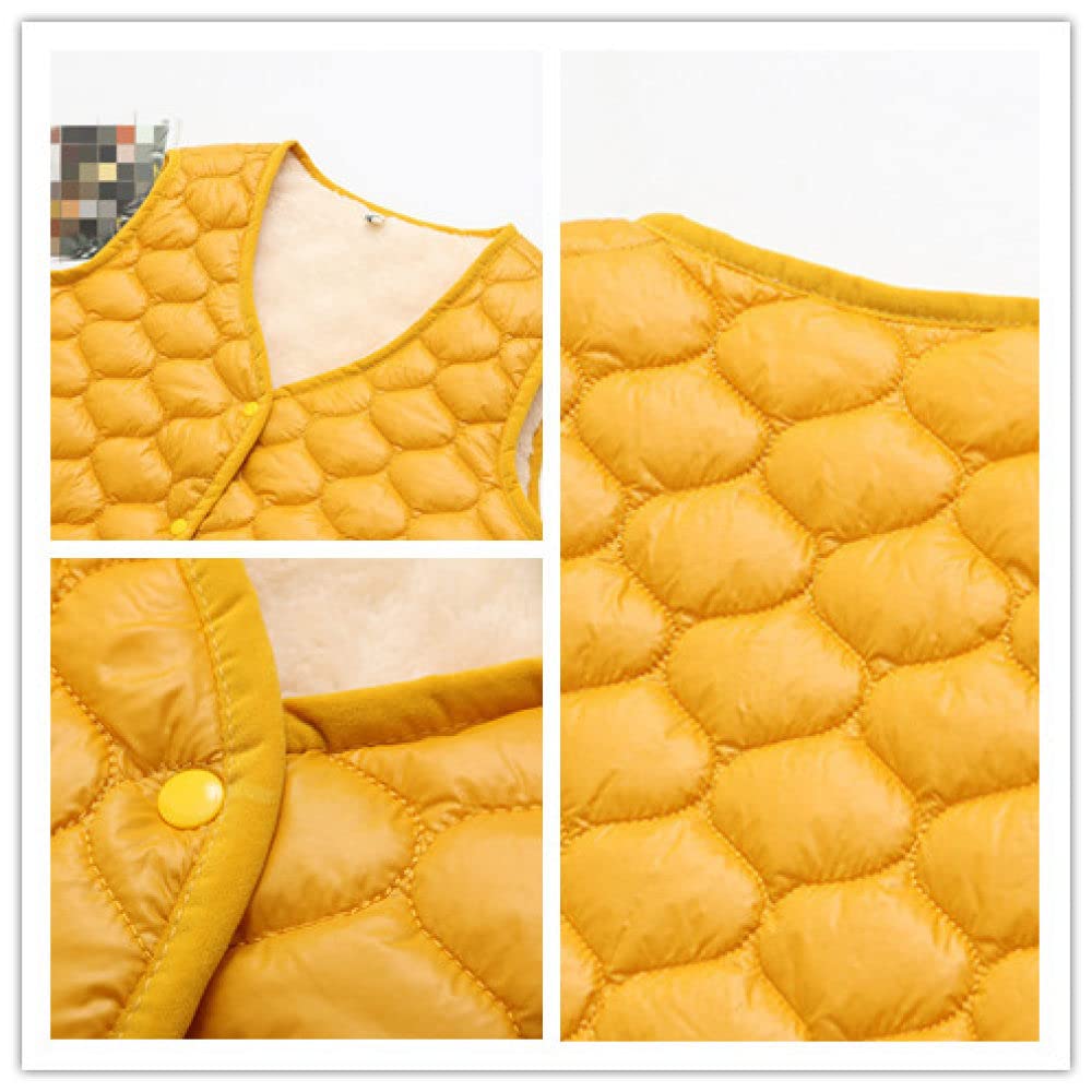 Doudoune Femme Sans Manches,Gilet Matelassé Femme Plus Velours Rose Veste Courte Sans Manches Steppweste Gilet Élégant Manteau Sans Manches Hiver Chaud Femmes Gilet À L'Intérieur Porter Accueil
