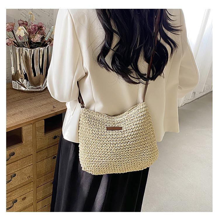 Summer Rattan Crossbody Bags Women Straw Purse Woven Shoulder Handbag Beach Bag3
