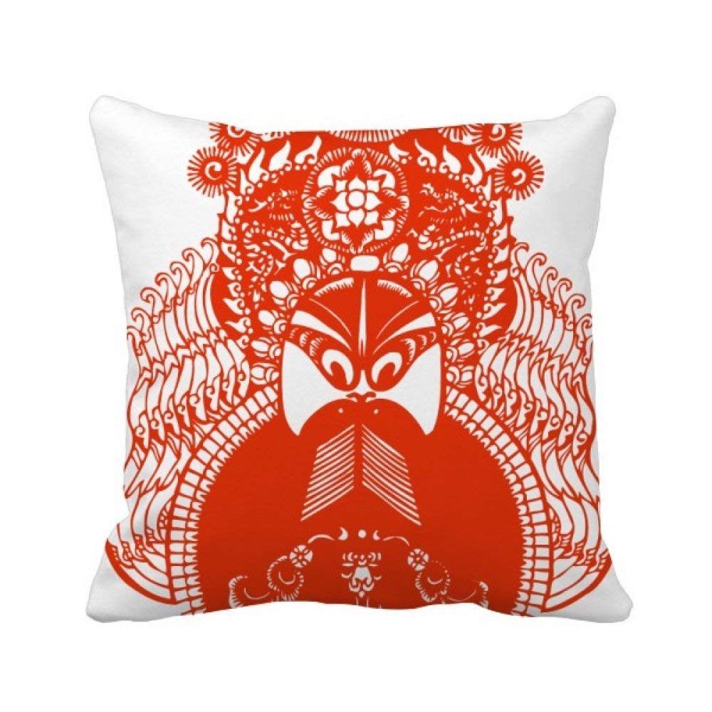Housse de coussin opéra de Pékin rouge pour créer un coin lecture zen