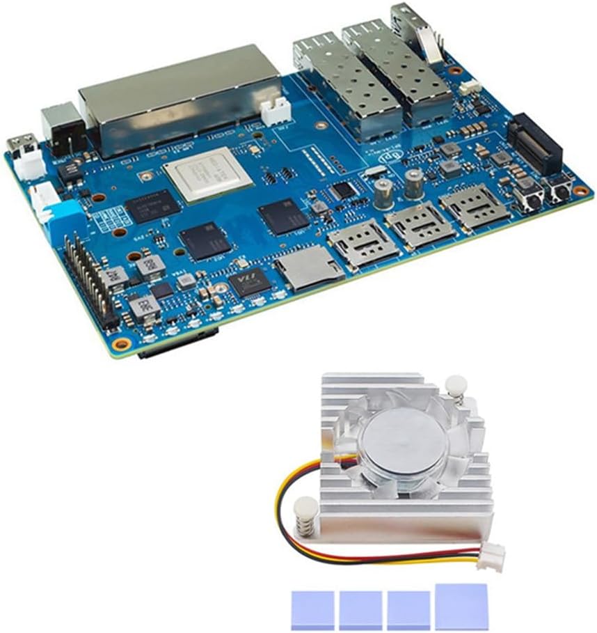 R4 ルーター開発ボード 4GB RAM MT7988A 高性能オープンソースルーターボード（ヒートシンク付属）