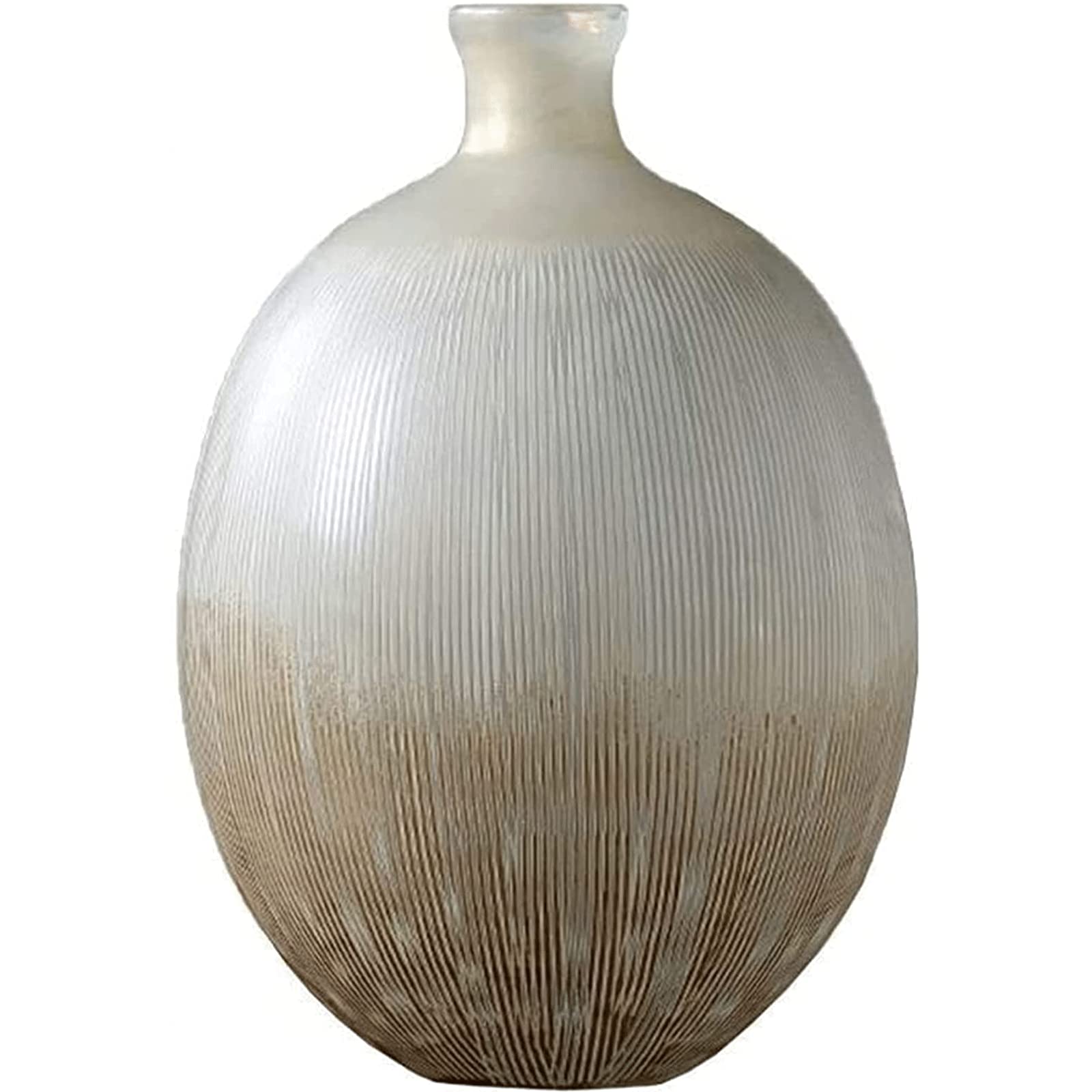 Ngdfgr As Known Fashion Handmade Carved Glass Vase Retro Flower Vases Silk Textured Flower Vases For Modern Home Decor Ideal Shelf Decor Decoration (B),B