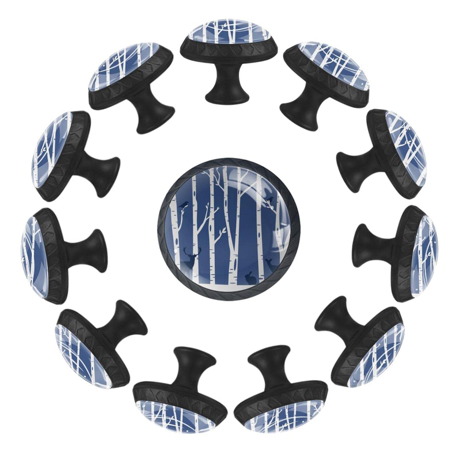 Boutons de tiroir 35 mm forêt hivernale pour rénover facilement une commode ou un meuble usé
