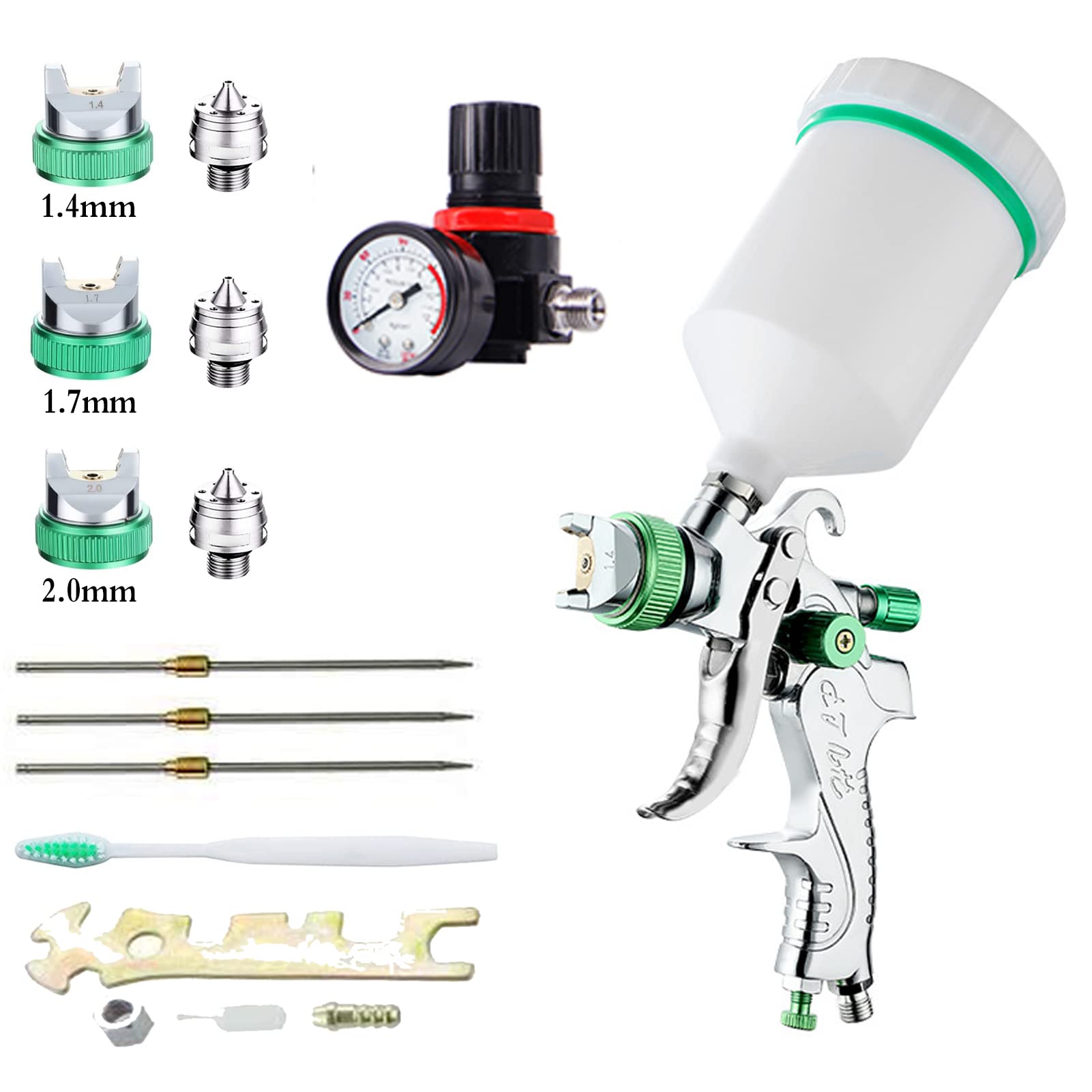 Buy WISEgham HVLP Gravity Feed Paint Sprayer, 600cc 1.4/1.7/2.0mm