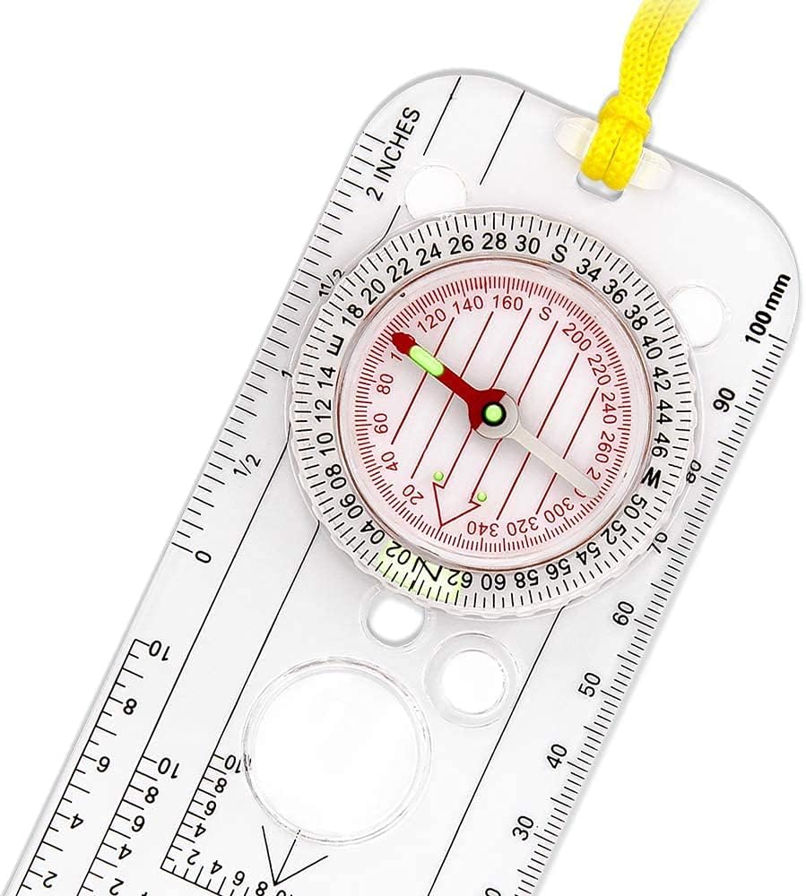 Shiwaki Navigation Compass, ABS Plastic, Adjustable Declination, Waterproof, Lightweight, Map Ruler - Image 3