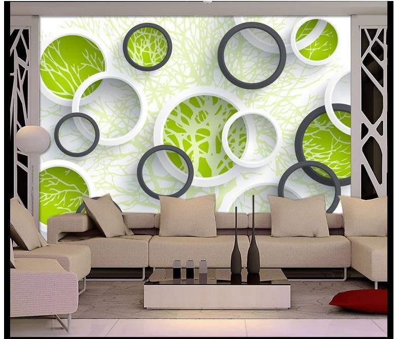 Circle Wallpaper Modern Living Room Circle Paintings: A Bold Statement