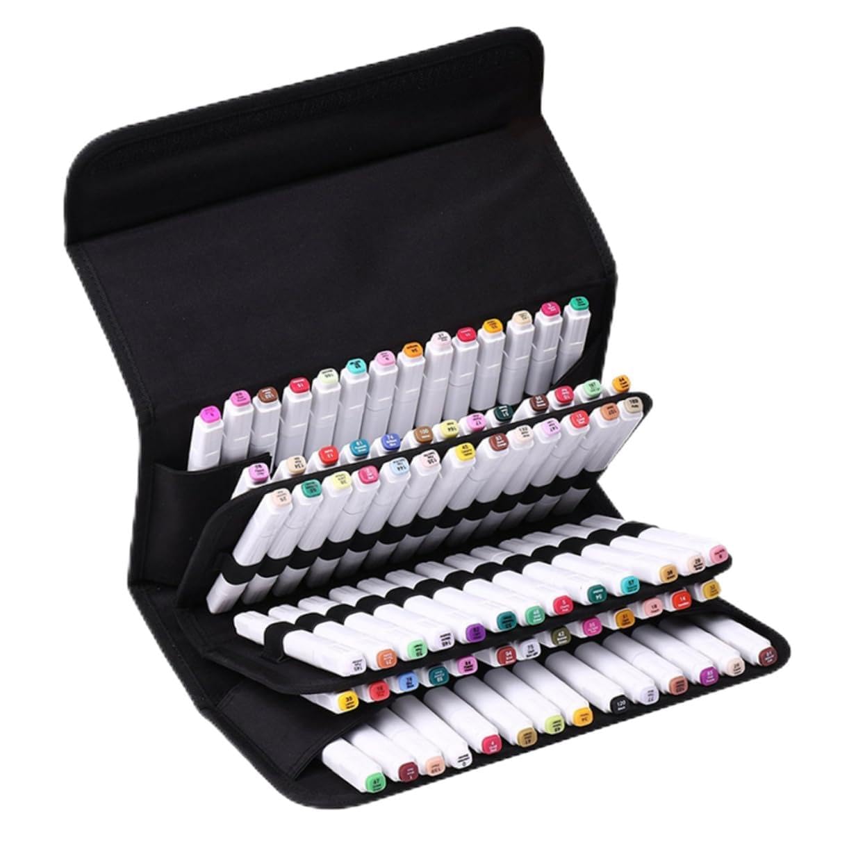 NUOBESTY Bolsa De Marcadores con Ranuras Estuche Portátil Color Sólido Organizador De Arte y Oficina