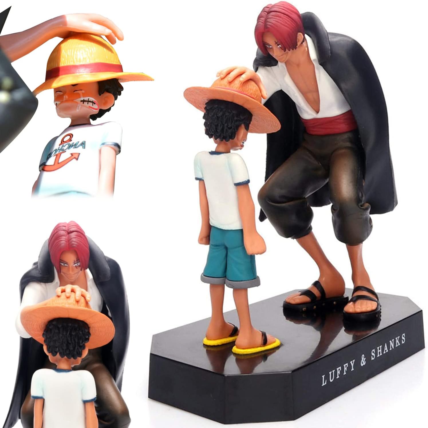 YISKY Modelo de Personaje de Anime, Luffy y Shanks Figura de acción de Anime, Figura de acción de PVC Action Statue Modelo, Figura de Accion de Shanks, coleccionables de Estatua de Personajes, 17 cm