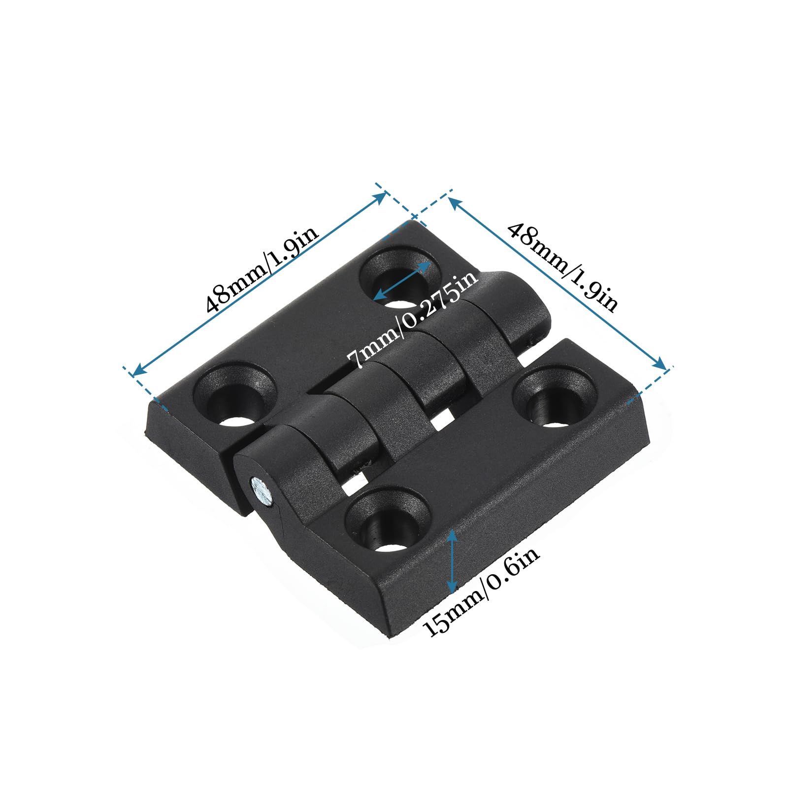 10 Cerniere Plastiche Pieghevoli 1.9x1.9cm Per Mobili E Finestre - Nero - Foto 9