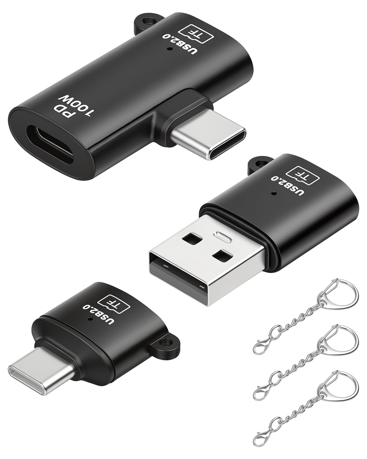 RIIEYOCA Micro SD Card Reader,SD Card Reader to USB C,USB C & USB A & Type C 1 to 2 Port…