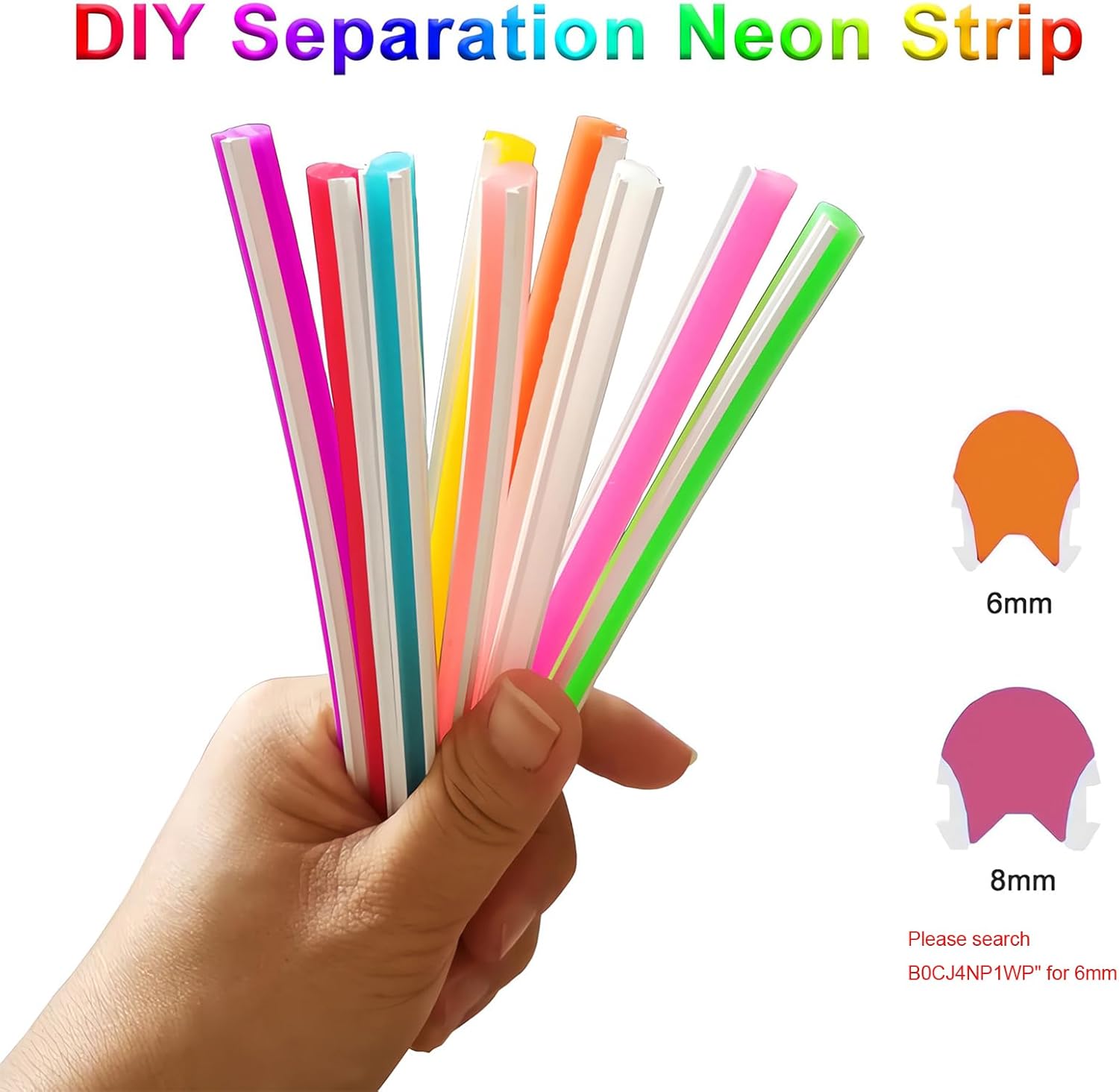 Separated Neon Flexible LED Light Strip Cover, 16.4ft 8mm Wear Free DIY Bendable Silicone Diffuser Cover with 2 Pcs Neon Light Cutter, RGB Strip for Bar Car Outdoor Home DIY Decor(Red)