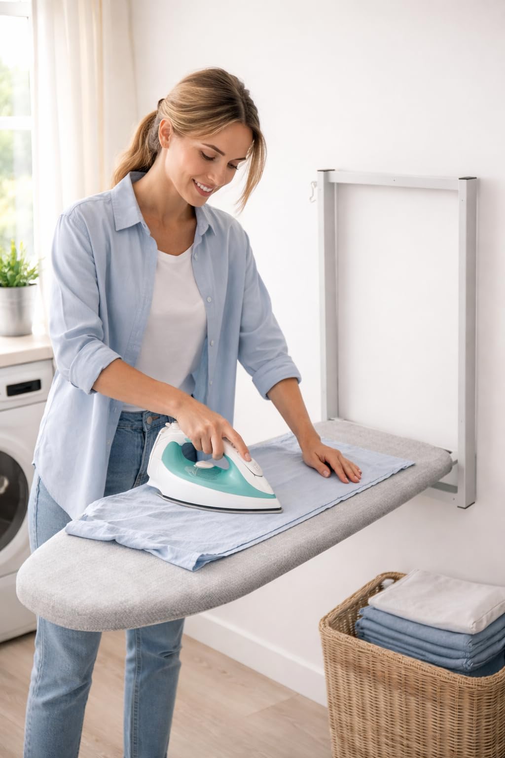 - Wall Mounted Iron Table for Ironing Clothes with Foldable Ironing Board for Home, Apartment & Small Spaces.