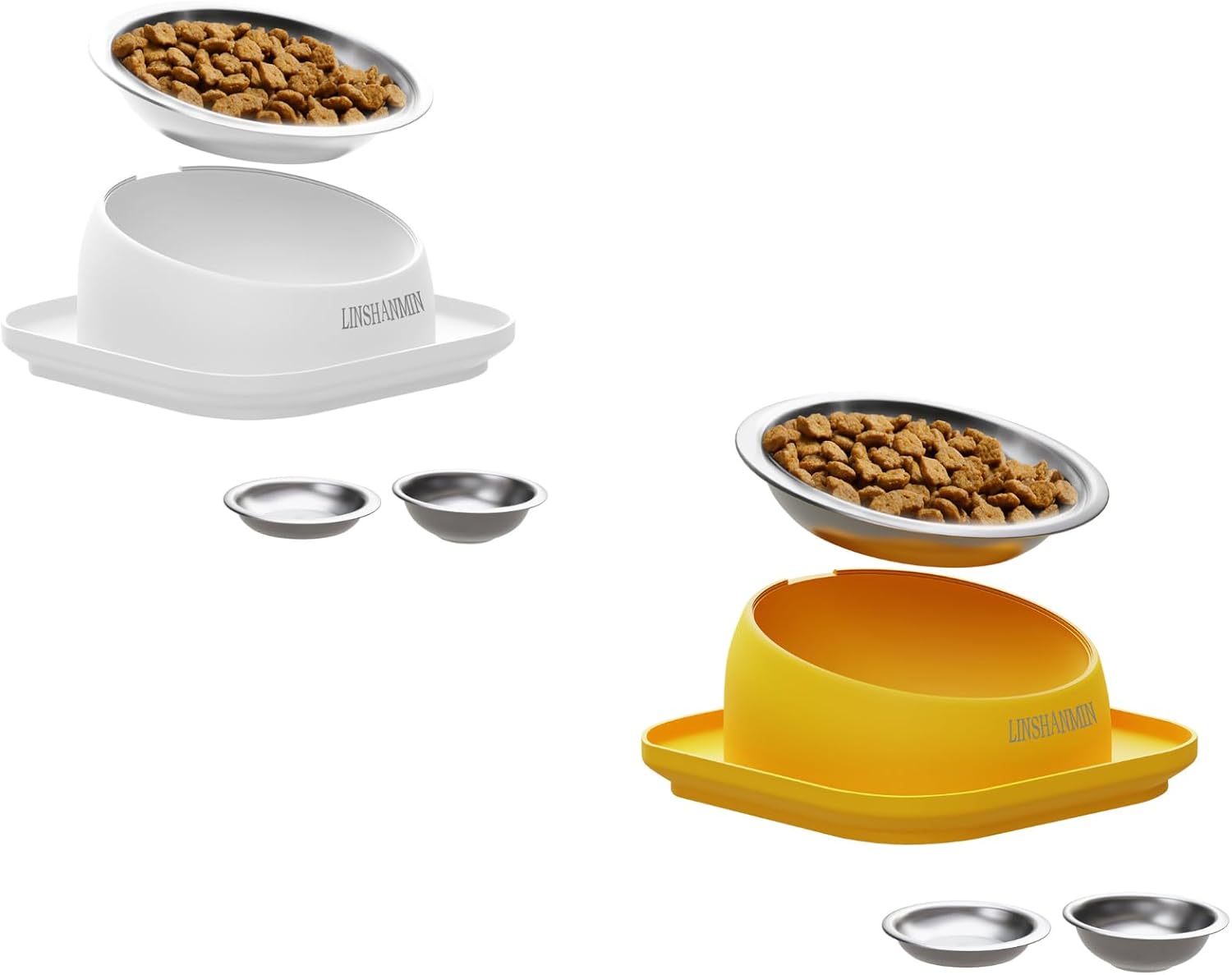 Cat Bowls, Raised Cat Food and Water Bowls for Indoor Cats.