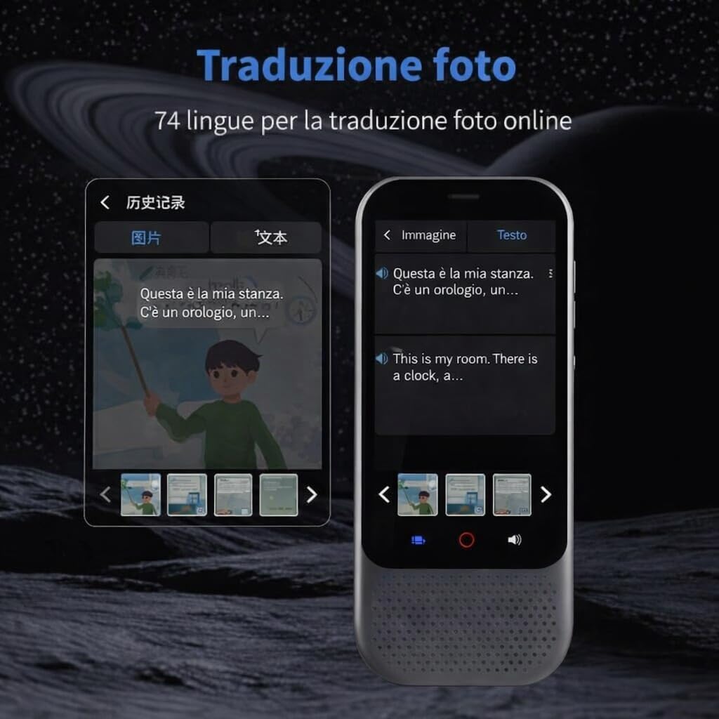 Indiana, Traduttore Simultaneo Vocale Istantaneo 2025, Traduttore Vocale Multilingue Offline Senza WiFi, 142 Lingue Online 18 Offline, Traduttore Portatile Professionale Viaggio con AI