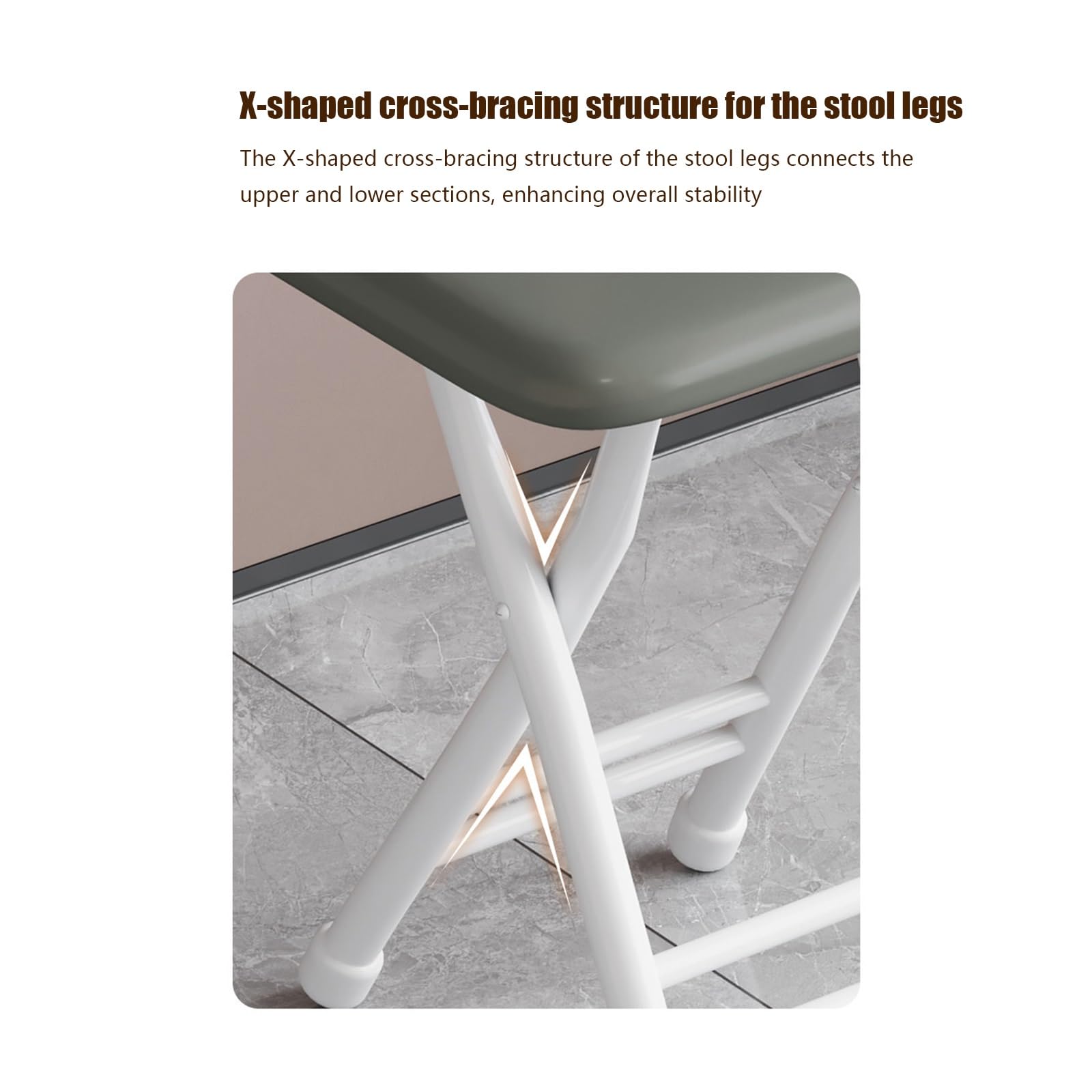 Sgabello Quadrato Pieghevole – Compatto, Leggero, Imbottito, Per Casa, Ufficio, Scuola, Pieghevole, Design Salvaspazio(Off white)