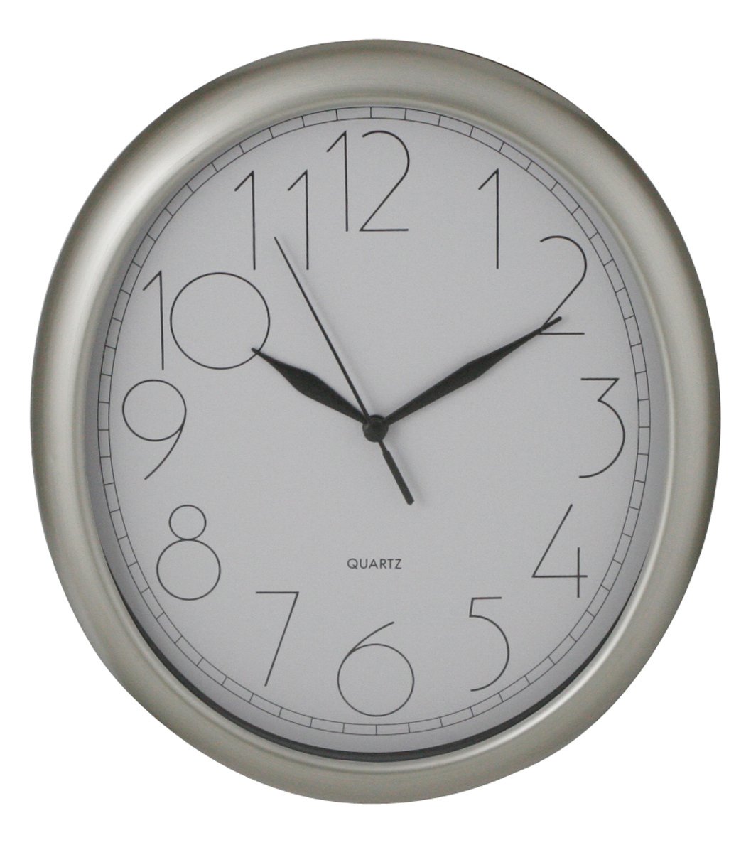 ITC (32040-NI-DB Oval Wall Clock with White Face