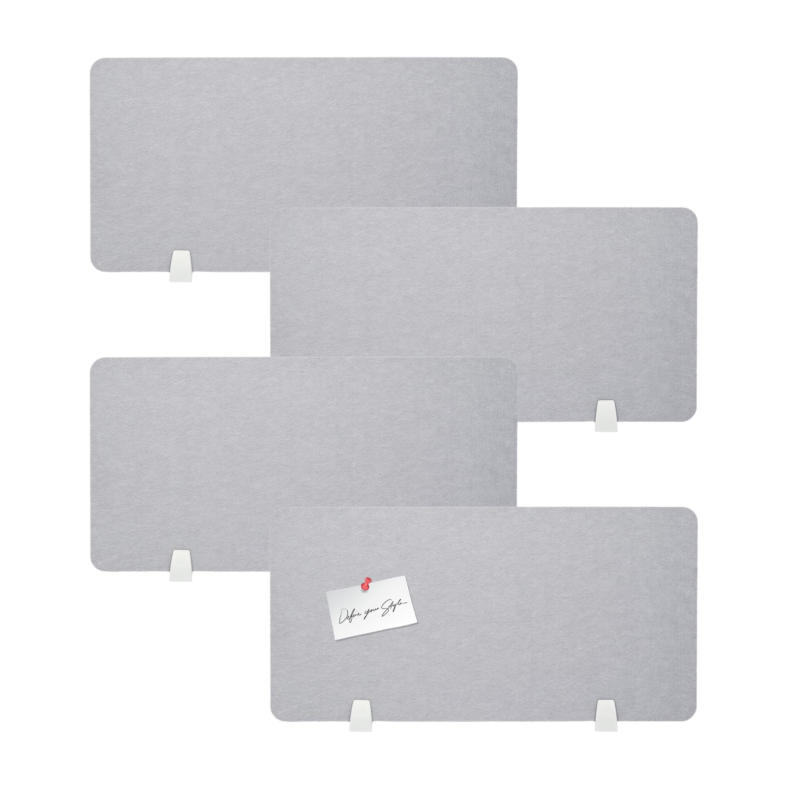 4 Piezas de protección Visual para Escritorio, 40 * 80 cm, Divisor de Escritorio Recortable, Mesa de Fieltro, para mesas de Oficina y de Trabajo, 9 mm de Grosor, Gris