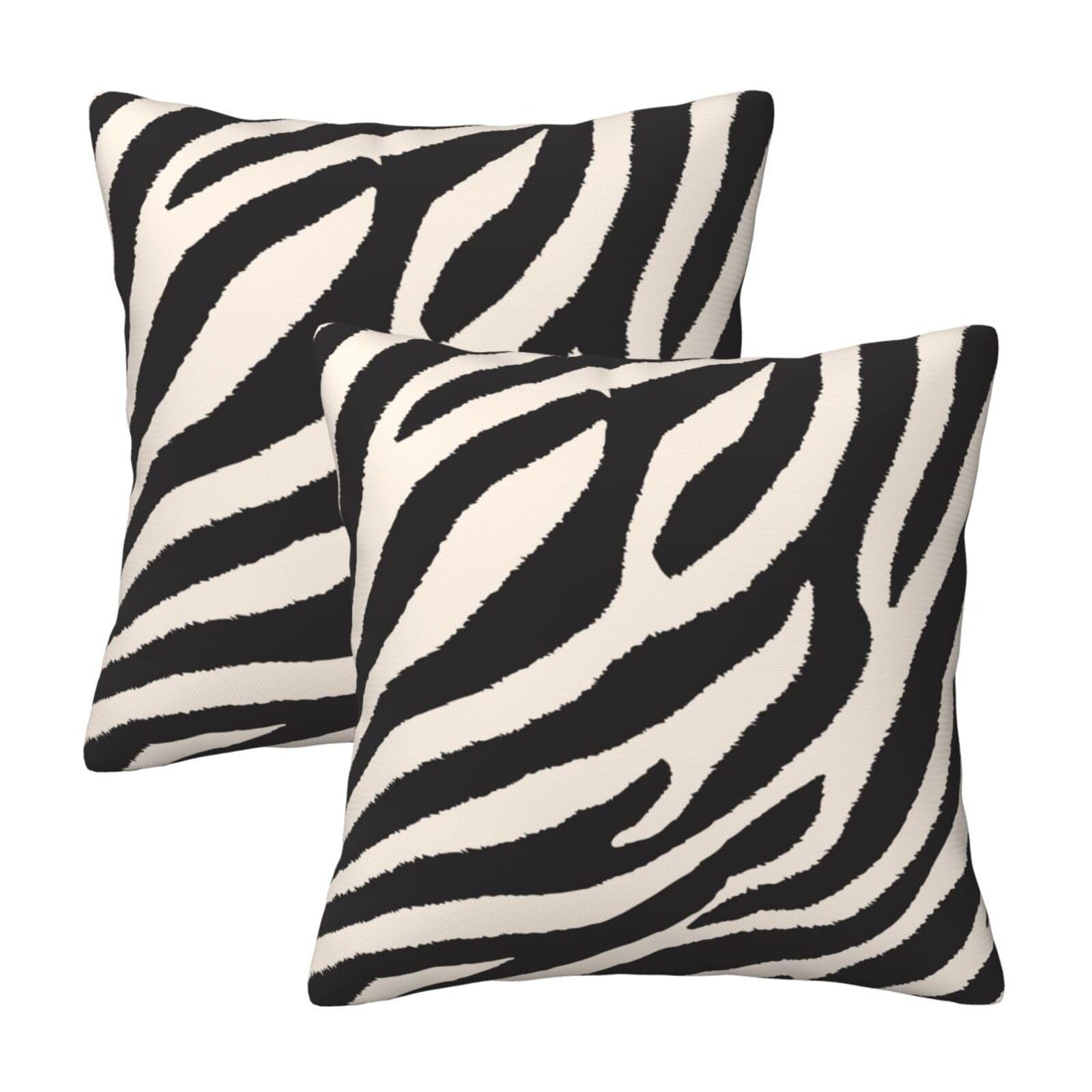 HOSTECCO Zebra Print Cushion Covers 50x50 cm Set of 2 Striped Velvet Cushion Cases Modern Decorative Pillow Covers for Sofa Couch Bedroom Living Room — image 1