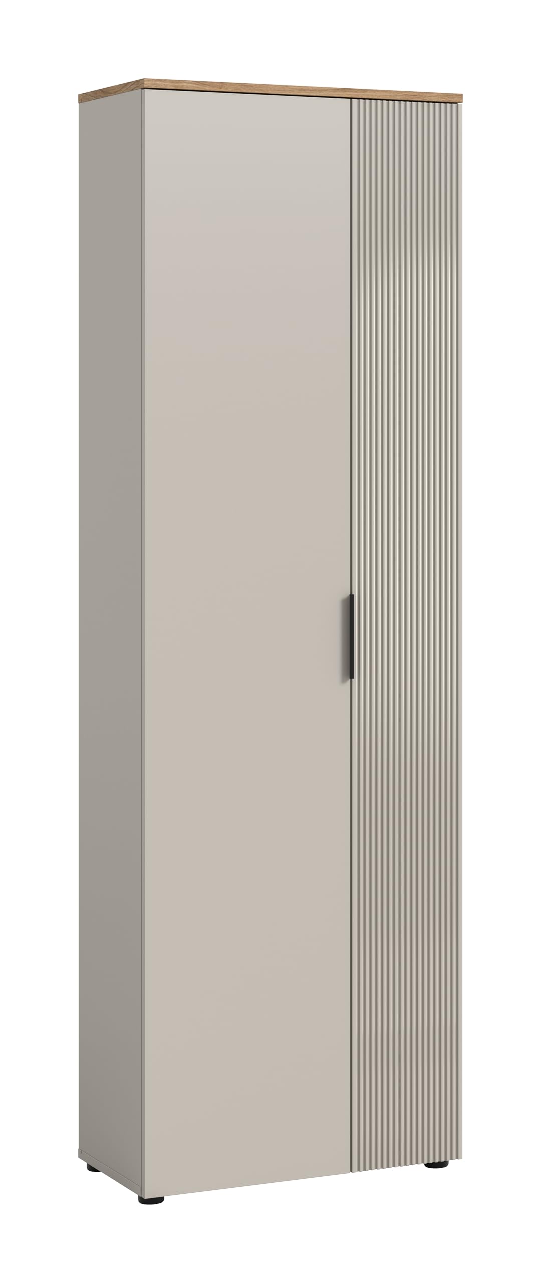 Garderobenschrank Slide – 60x195x36 cm (Kaschmir & Evoke Oak Nachbildung)