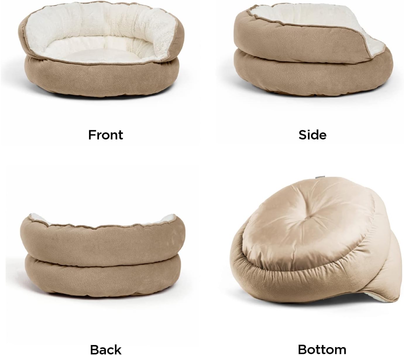 Best Friends by Sheri Pet Throne Wheat Jumbo Round Orthopedic Cat and Dog