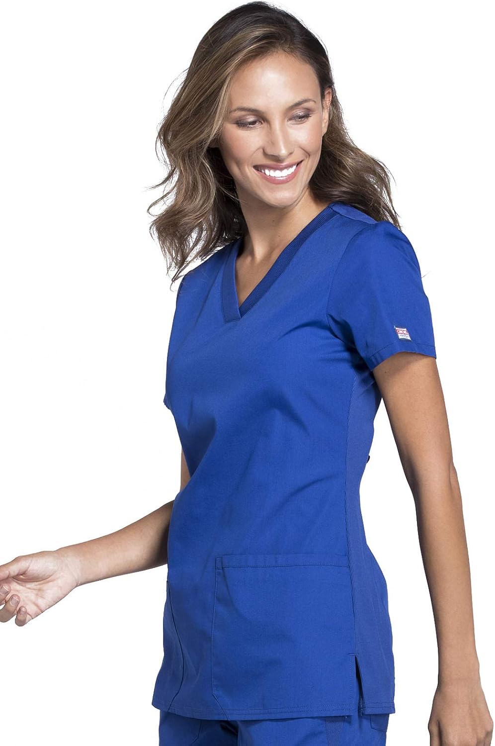 Cherokee WW Originals Women's V-Neck Scrub Top Nurse Shirt with 3 Pockets image 2