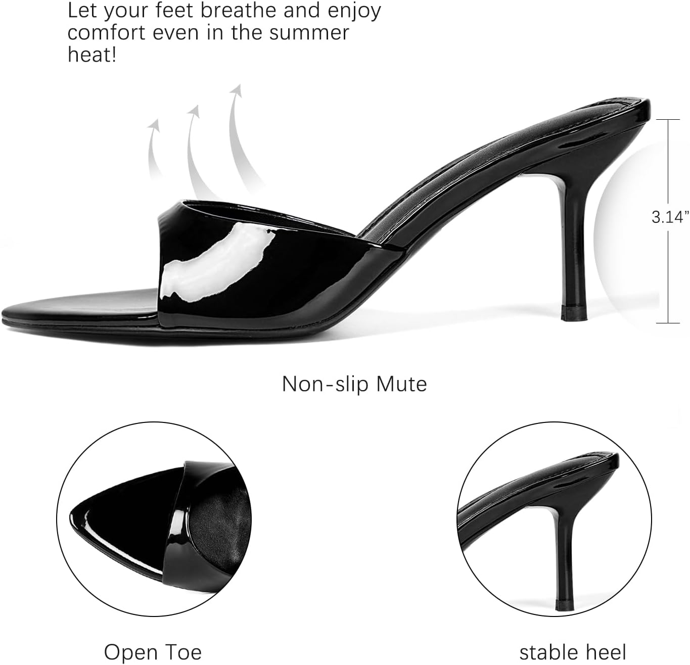 QIV Leopard Kitten Heels Pointed Toe Mule Heels for Women Open Toe Kitten Heel for Party Dressy Wedding - Image 5