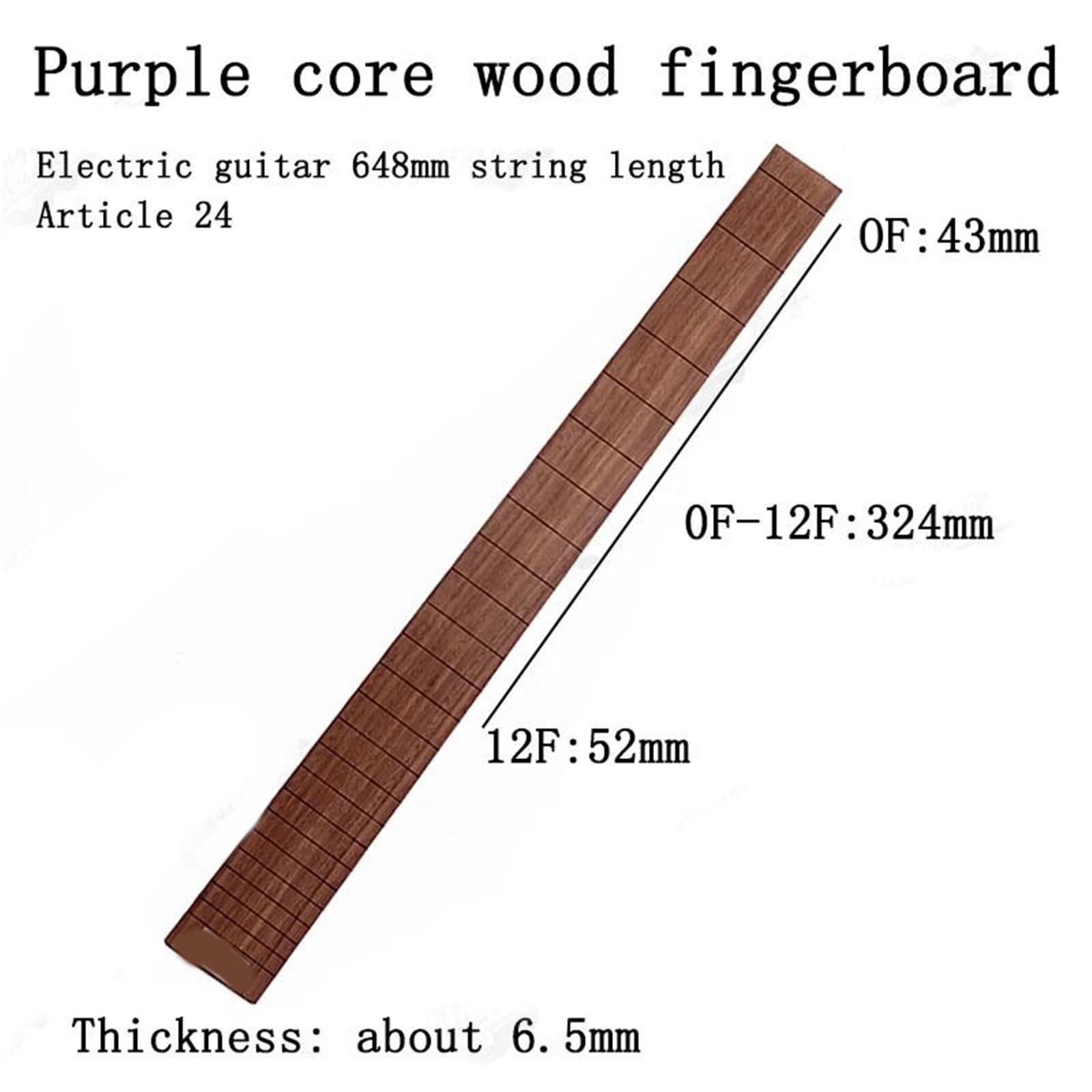 Podstrunnica Gitary Elektrycznej Z 24 Progami Naturalne Drewno Purpleheart Skala 648 Mm Akcesoria Gitary