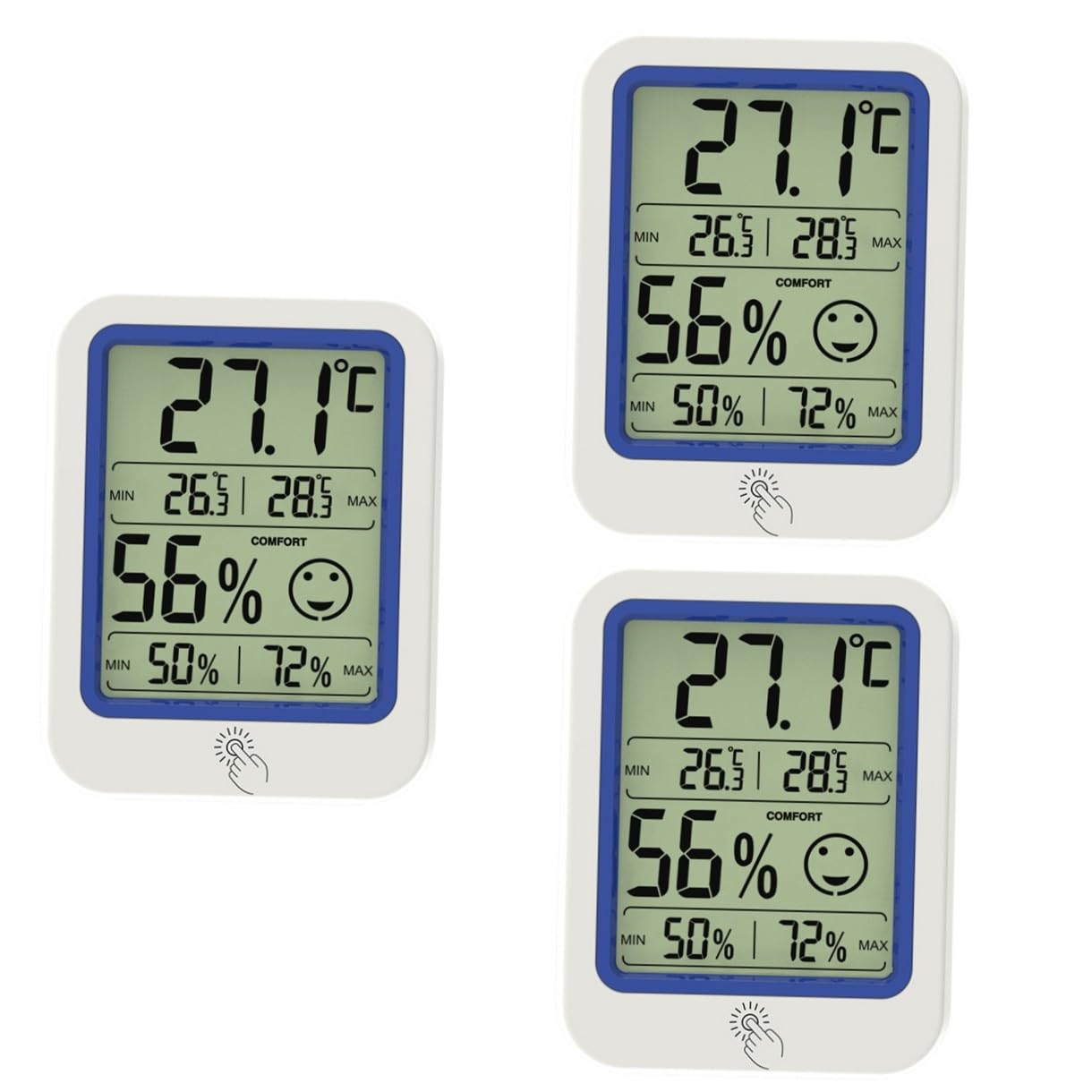 Toyvian 3 Pièces Hygromètre à Température Thermomètre Intérieur Humidimètre Hygroscope Numérique Hygrothermographe Lcd Hygroscope Extérieur Plastique
