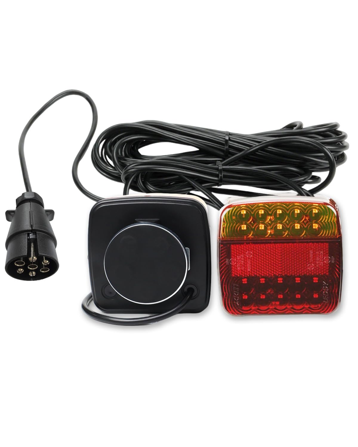 Tixxiu LED Rückleuchten Anhänger Magnetisch, 7-Pin 12V 7,3m Kabel IP65, Fahr-/Blink-/Bremslicht, Hohe Regensichtbarkeit, für Anhänger, LKW, Wohnmobile