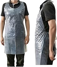 HOT BARGAINS 100 X White Plastic Aprons Disposable For adults Size 70 X 120cm, 10Microns (PACK OF 100)