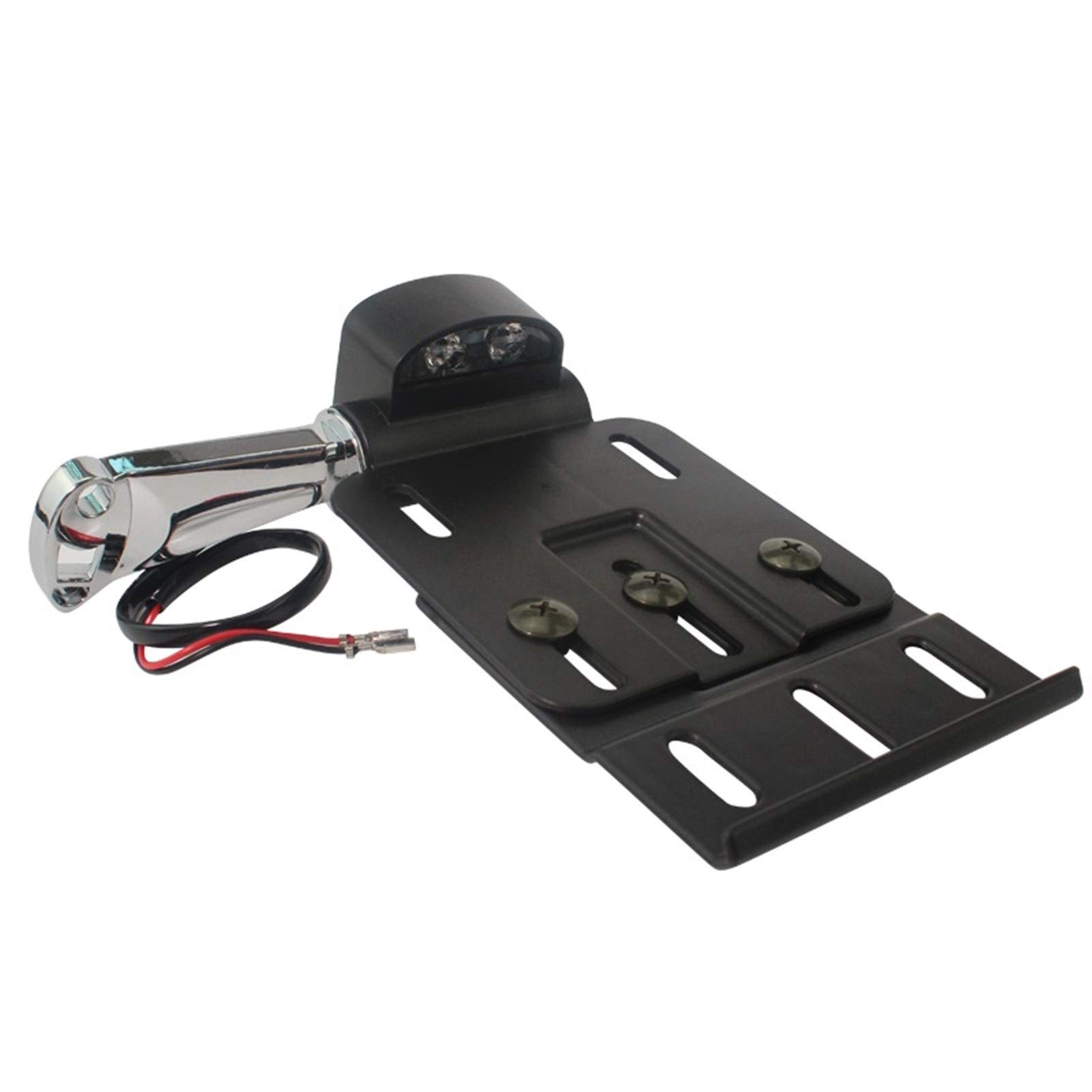 YUFENGJIAO Cherk Motorcycle Telescopic Folding LED Light Side Mount License Plate Holder Fit For Harley Dyna Sportster 883 1200 XL 07-16 (Color : Chromic)