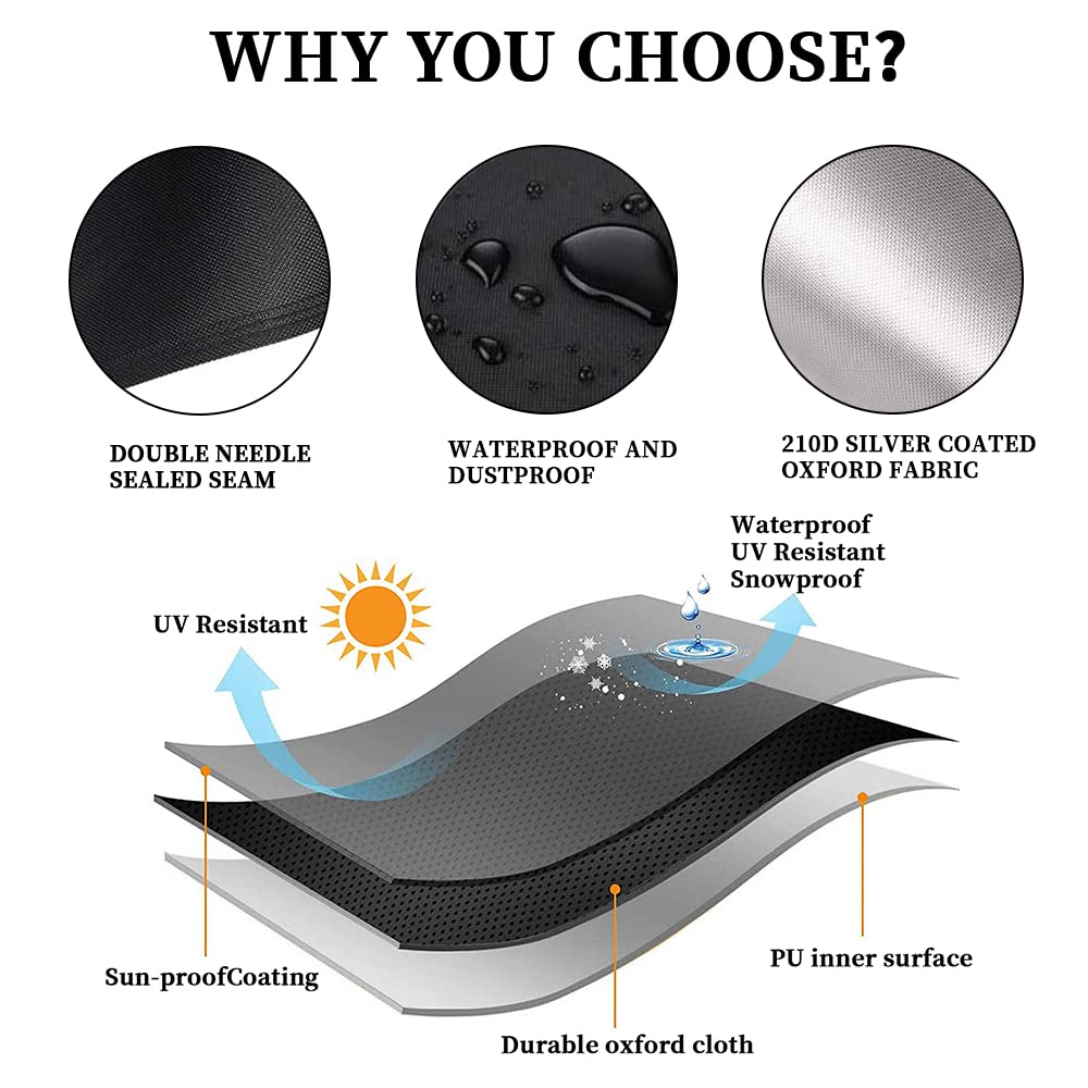 Copertura Barbecue Impermeabile Telo Protettivo per BBQ Grill Telo, Cover per Barbecue Piccolo Universale Esterno, PU Tessuto Oxford Anti UV Pioggia Polvere Sole Neve, 76x66x110cm