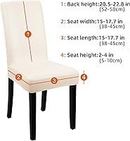Vista 62 de YISUN Fundas para sillas de comedor, de piel sintética maciza, impermeable y resistente al aceite, funda protectora para silla de comedor