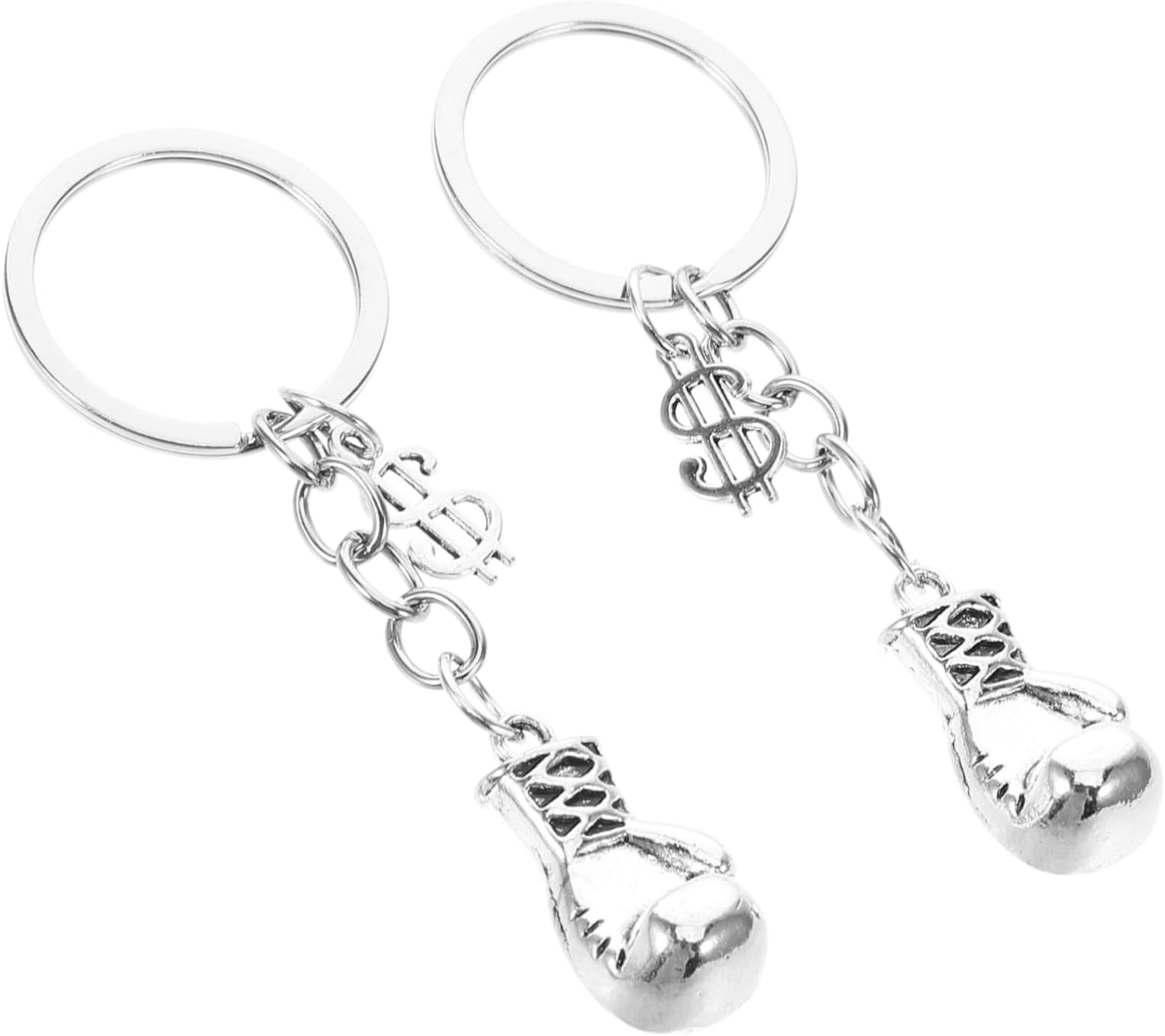 2pcs Mini Boxing Gloves Keychain Metal Key Ring Charm Boxing Gloves Key Holder for Backpack Sports