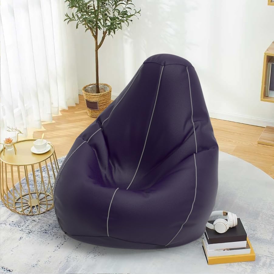 Bean Bag Chair Cover | Size: 3XL | Color: Indigo Light-Grey | Without Beans | Premium Leatherette Cover (CMFYPPNG1342)-image-13