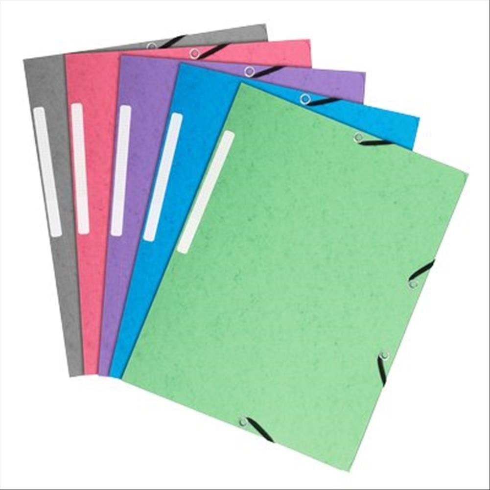 Exacompta 60 cartelline con elastico Néo Déco 3 lembi 400 g/m² assortite