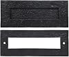 SKANDH Iron Black Powder Coated Outer Size 11 X 4 Inches Normal Letter Plate Mail Slot For Front Door Inner Flap Opening 7-34 X 1-1316 Inches