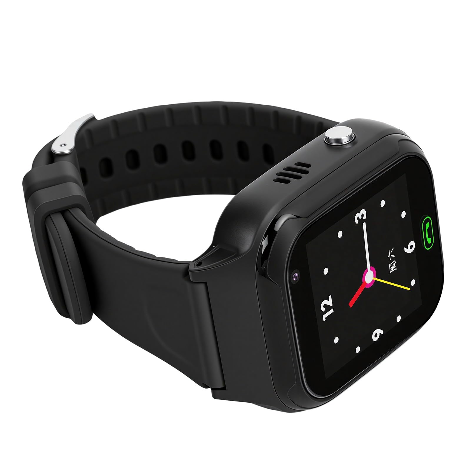 Reloj de Teléfono para Niños 4G Smartwatch con Alarma SOS y Cámara para Niños Diseño Impermeable de 1,44 Pulgadas (Black)