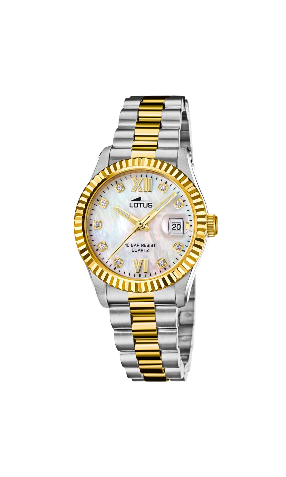 LOTUS Reloj Mujer Analógico de Acero Inoxidable 316l Multi - Movimiento de Cuarzo - Cristal Mineral de Alta Resistencia - Resistente al Agua 10 ATM - Calendario 18931/​1 - Freedom Collection