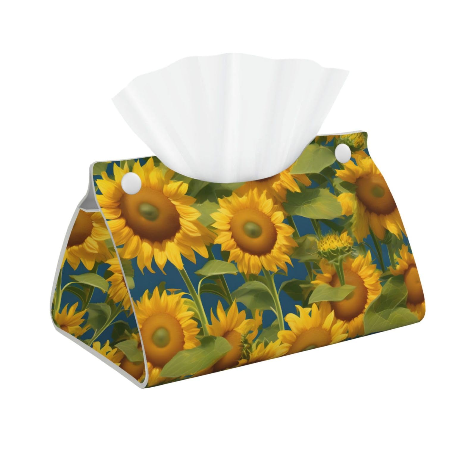 Summer Sunflower Print Long Tissue Box Cover Tissue Dispenser Box For Living Room, Office, Car, Bathroom