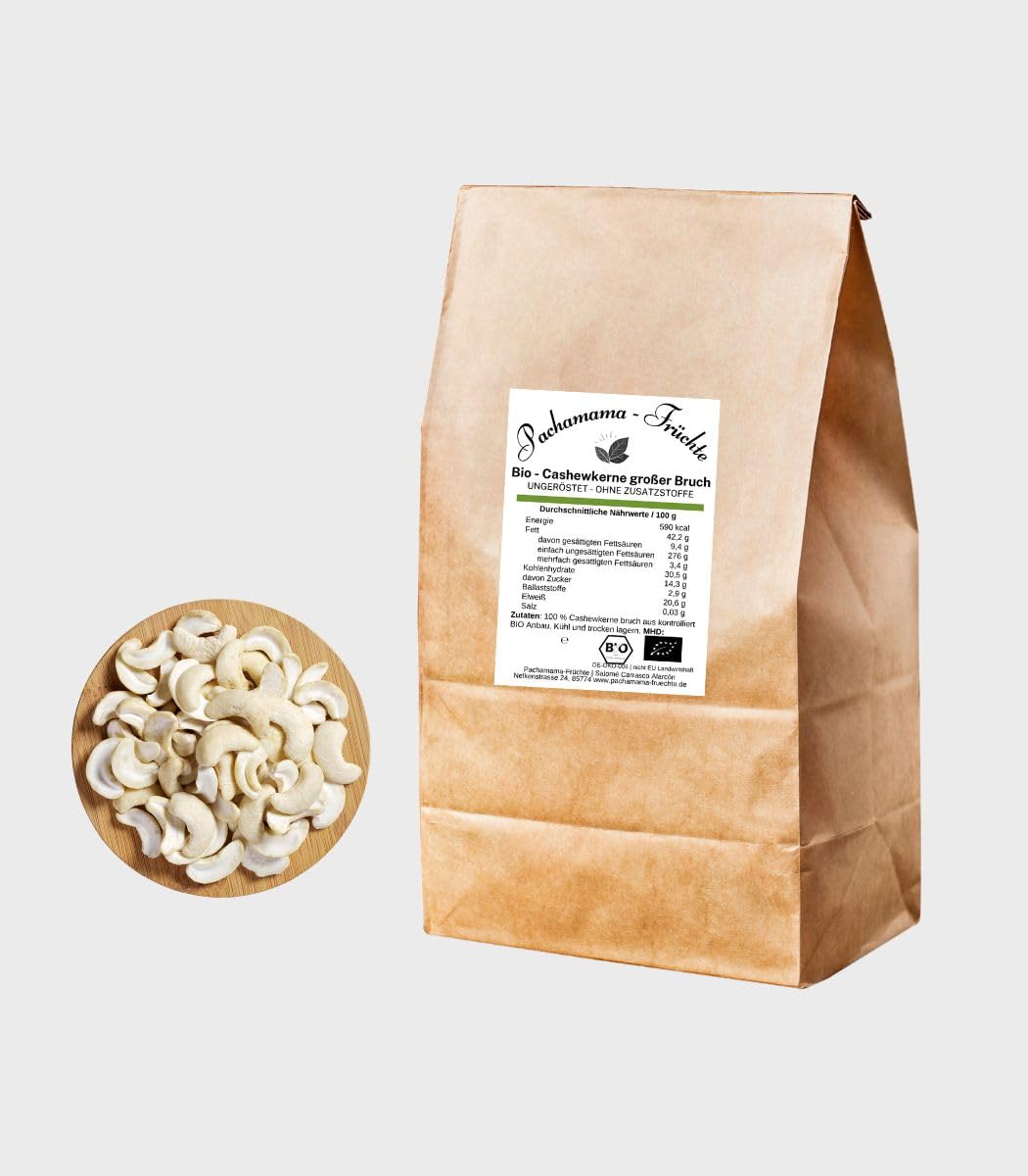 10 kg BIO Cashewkerne großer Bruch| Ungeröstet | Ohne Zusatzstoffe | Vegan | Glutenfrei