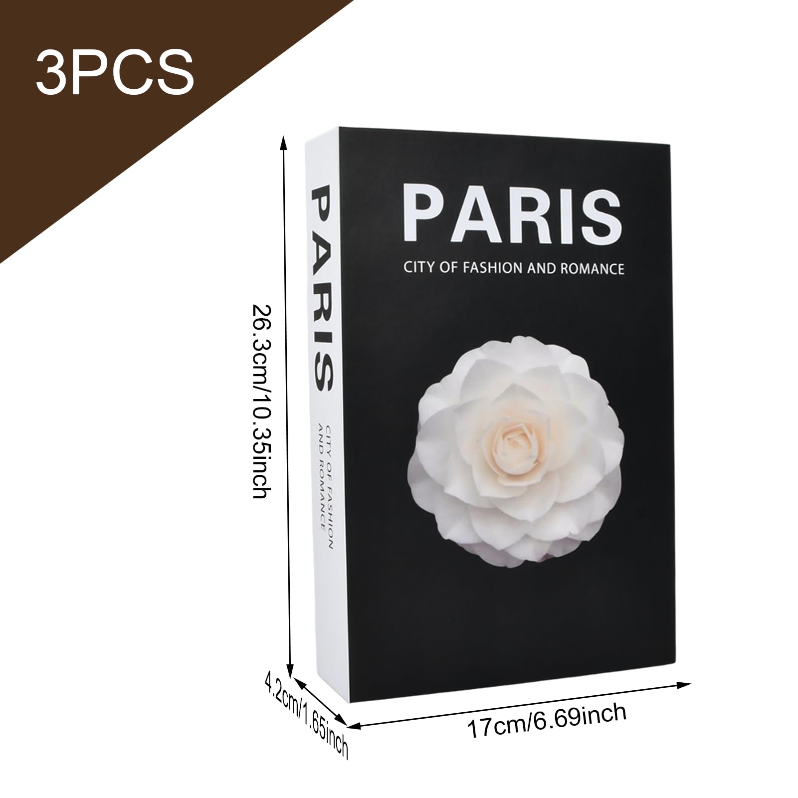 3 PCS Libros Decorativos Magnéticos Modernos, Caja Dura sin Páginas, Para Decoración Apilada