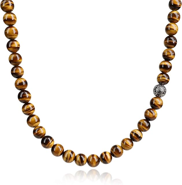 COAI Asian Blessing Stone Beaded Necklace for Men Women