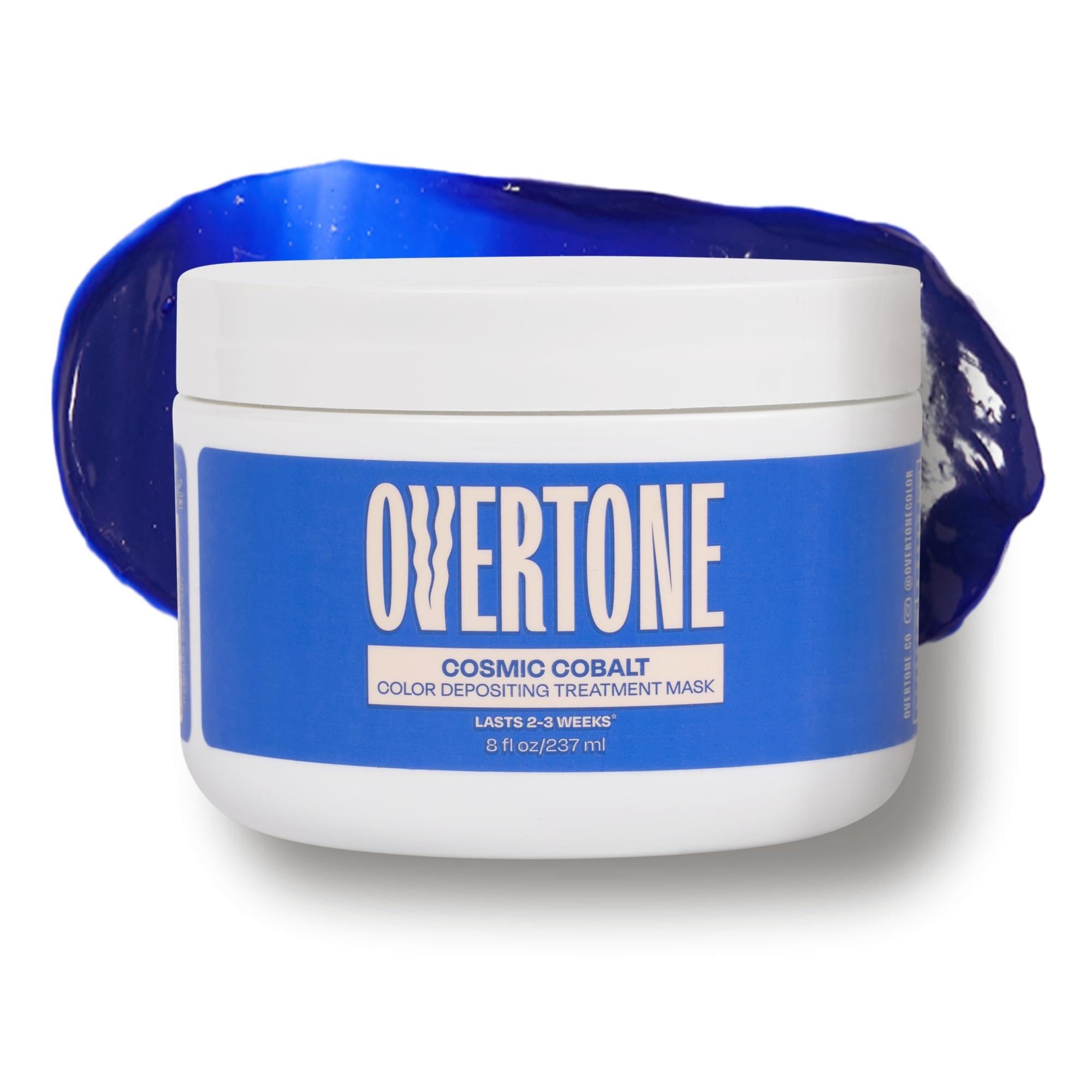 Overtone Haarfärbe-Conditioner, semi-permanent, 237 ml, für natürliches und gefärbtes Haar, feuchtigkeitsspendende Sheabutter und Kokosöl, vegan und tierversuchsfrei, extrem blau