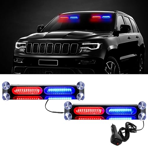 Miniatura 1 de Sidaqi Luces de policía 2 en 1, luces estroboscópicas de emergencia 2 en 1, luces estroboscópicas de emergencia de 2 x 8.5 pulgadas, luces