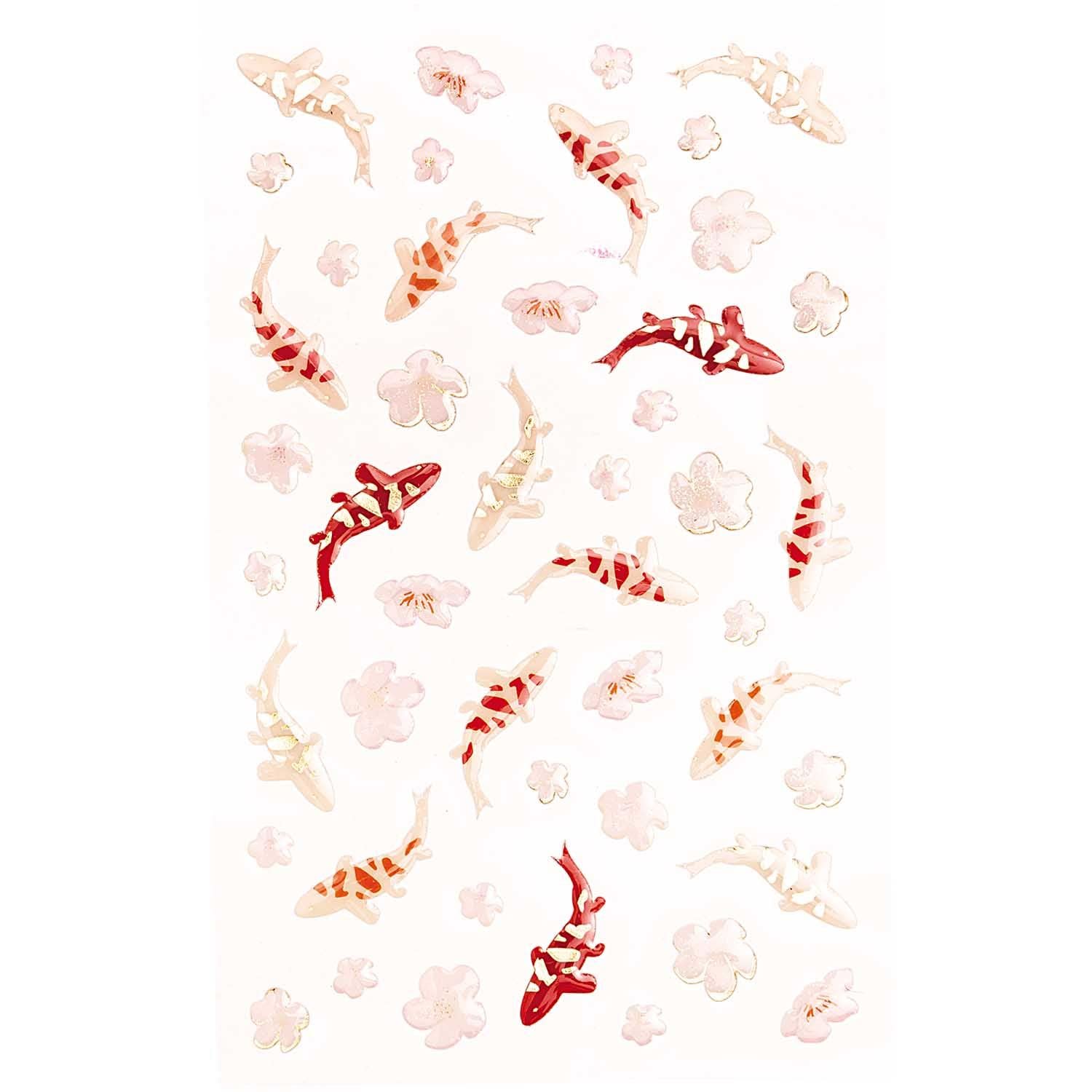 Rico Design Tap Gel Sticker Jardin Japonais, Kois / Flowers