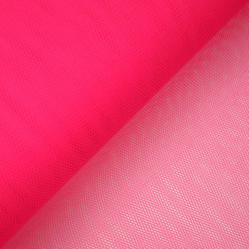 50 Colours Premium Quality Tutu Bridal Dress Stiff Net Fabric Tulle Material 60" (1 Metre, Flo Neon Pink 5971)